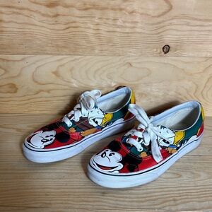Vans Era Mickey birthday Disney Red and Yellow Cartoon Sneakers